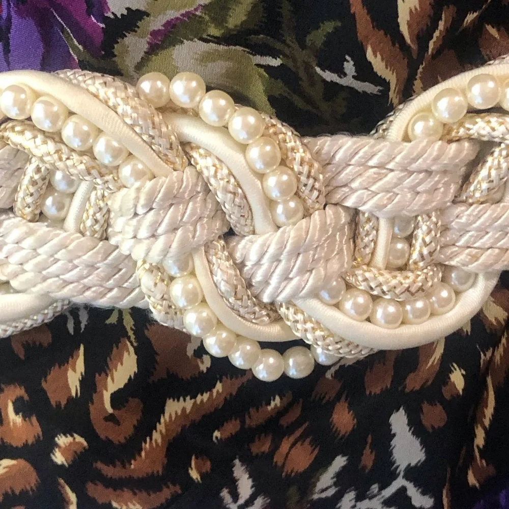 Vintage 80s Macrame Belts Gold Tone and Silver Tone